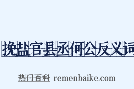 挽盐官县丞何公反义词是什么意思的图片